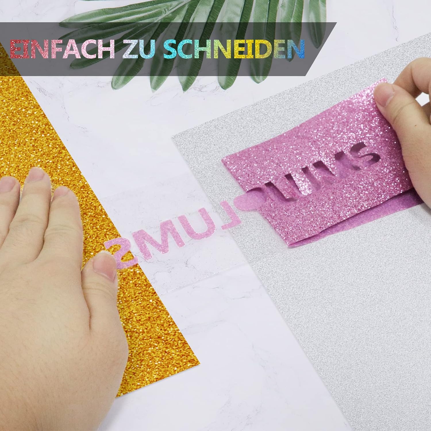 Thumbnail 2 de NANAPLUMS Glitzer-Plotterfolie Heat-Transfer 30,48 cm