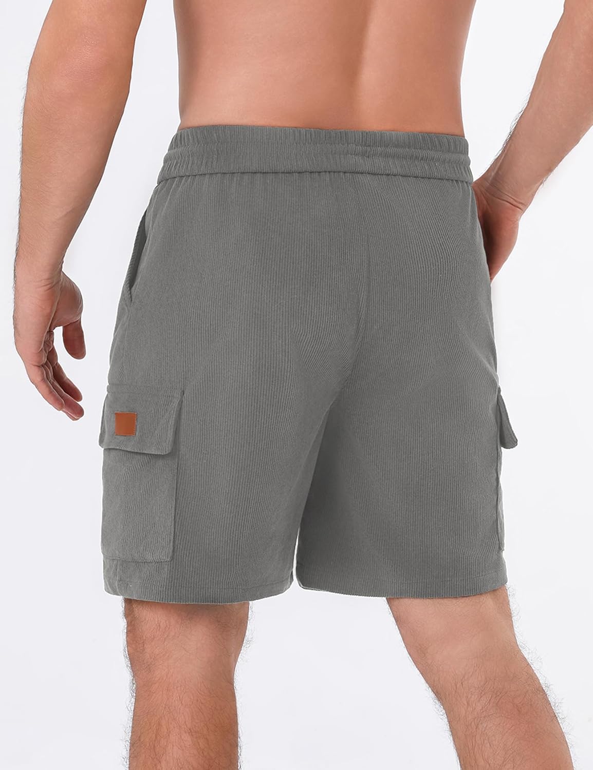 Detalle 2 de iClosam Kurze Hosen Herren Corduroy Cargo Shorts – Bequem, Abriebfest, Elastischer Bund