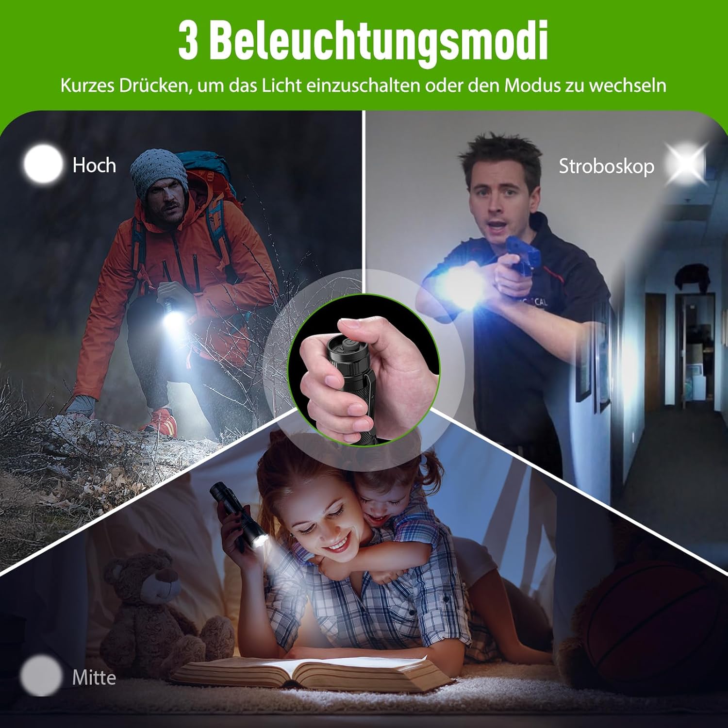 Thumbnail 2 de GEARLITE LED Taschenlampe aufladbar – zoombare Mini-Torch mit 3 Modi, bis zu 3000 Lumen und IP65