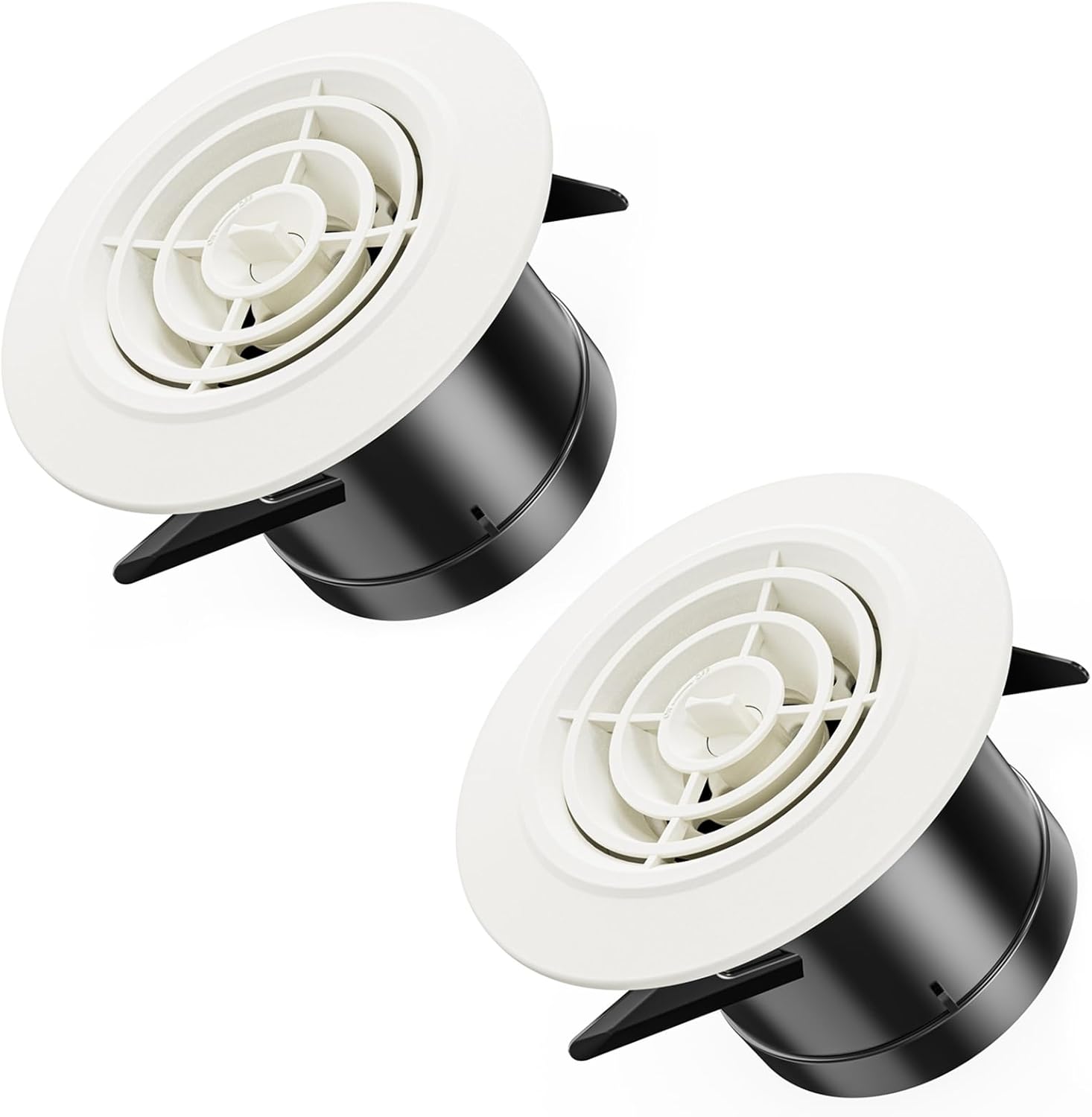Hon&Guan griglia di ventilazione rotonda 75 mm regolabile, in ABS bianco (2 pezzi)