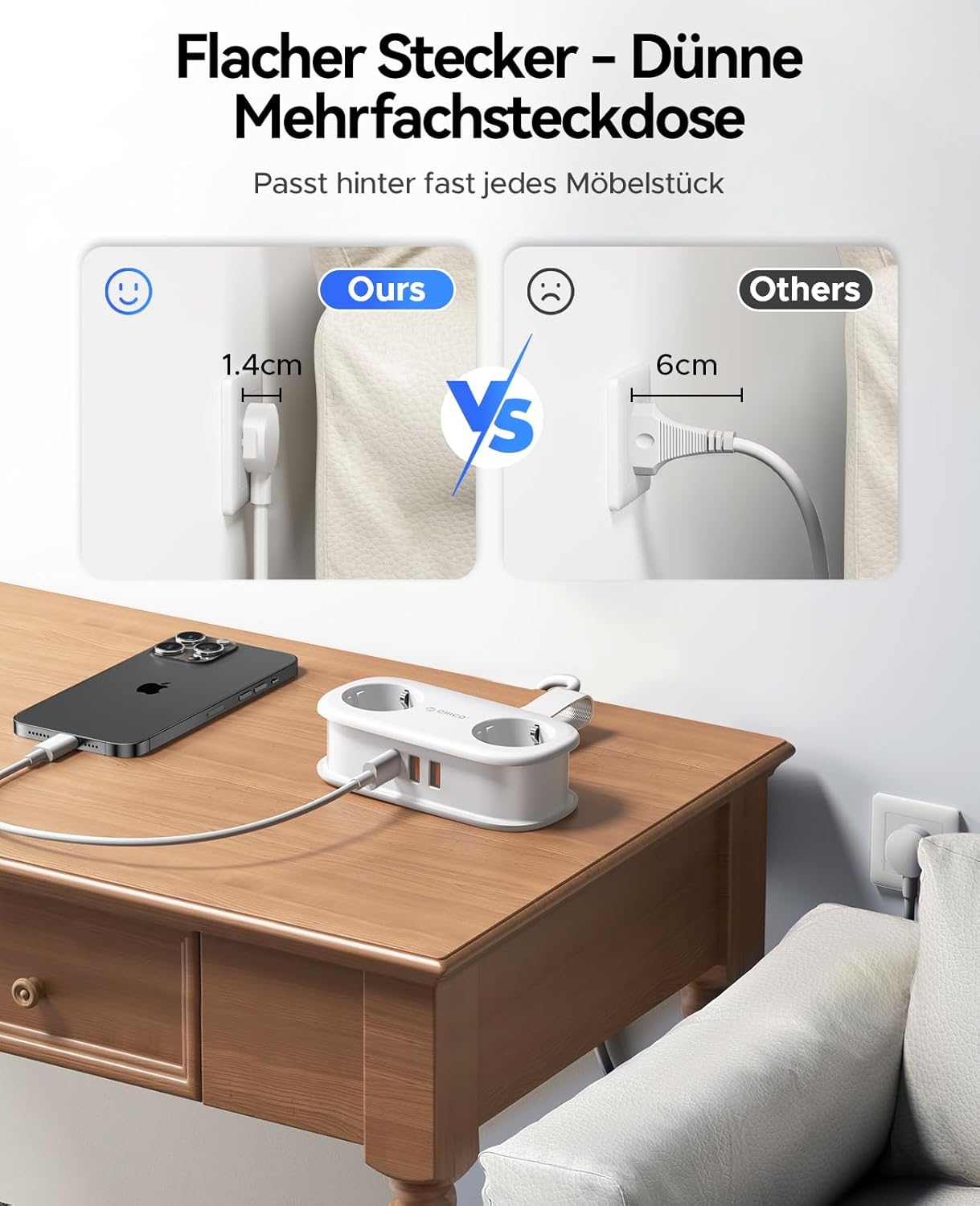 Thumbnail 6 de ORICO AP3 Steckdosenleiste mit USB C 20W