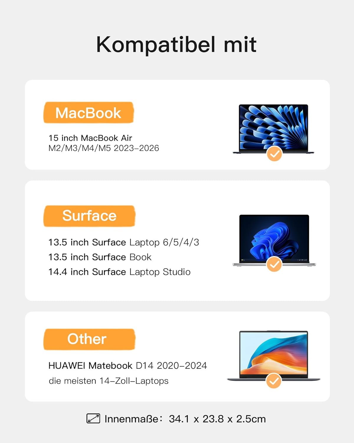 Detalle 2 de Inateck Laptoptasche für 15,3" MacBook Air