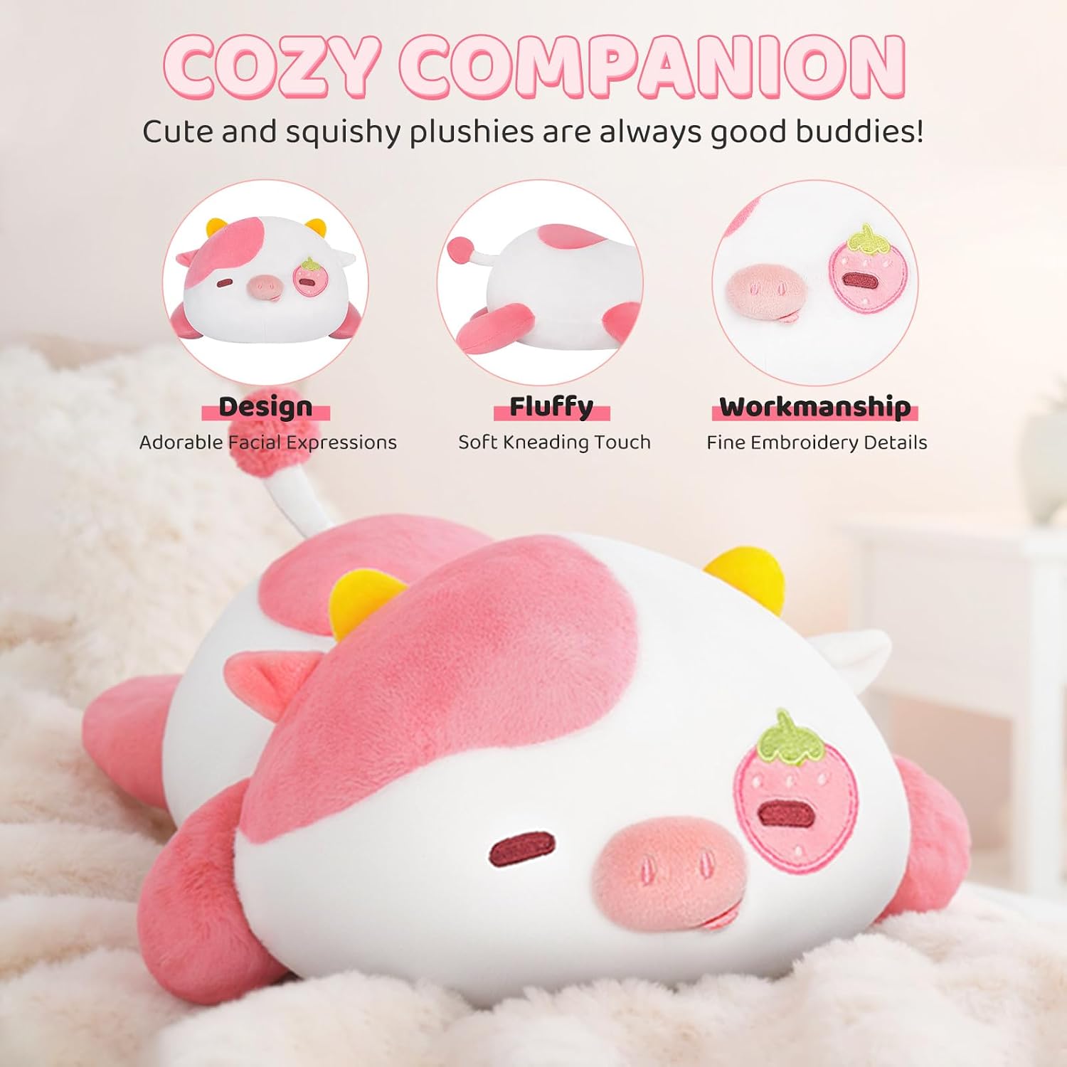 Thumbnail 4 de Mewaii Peluche Mucca Fragola 33 cm