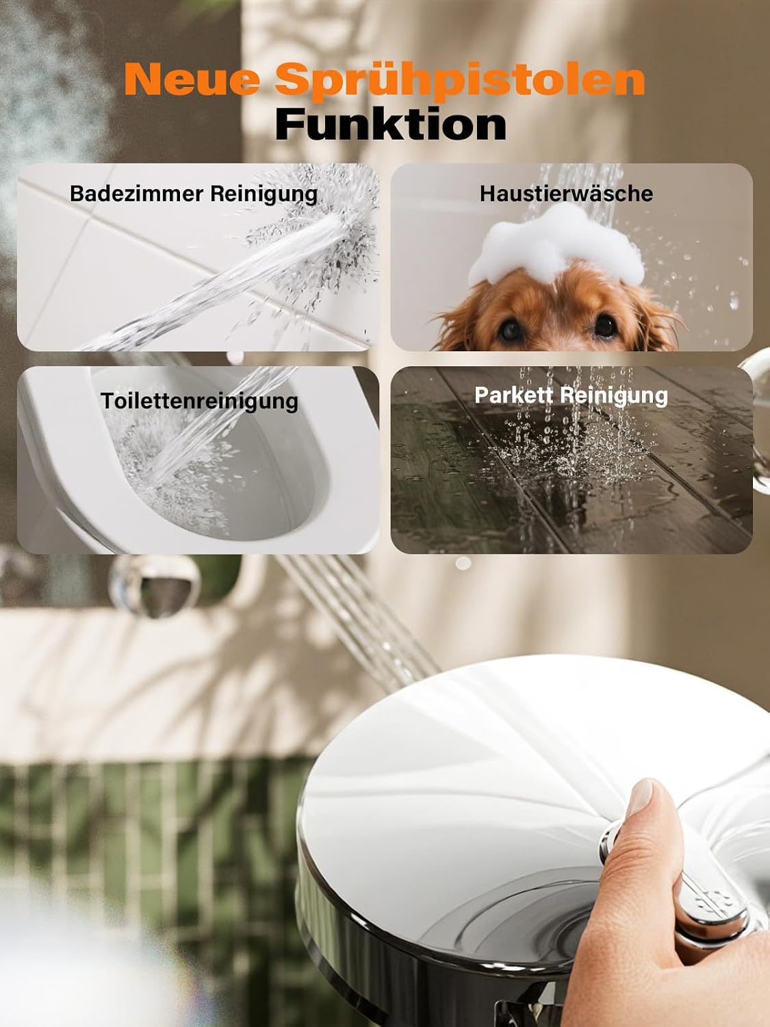 Thumbnail 6 de Cobbe Duschkopf mit Filter (20 Schichten) & Hochdruck-Handbrause, 7 Strahlarten