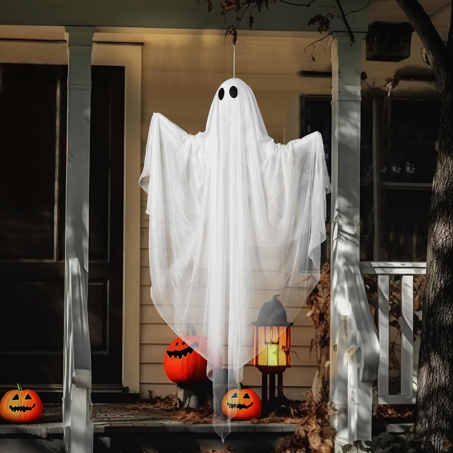 Detalle 2 de JOYIN 47” Hanging Halloween Ghost with Warm White LED and Timer
