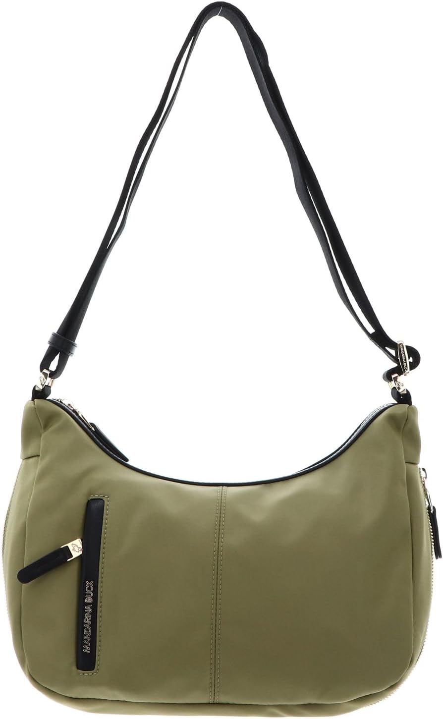 Detalle de Mandarina Duck Hunter Hobo, Hunter : sac bandoulière sport chic en nylon brillant