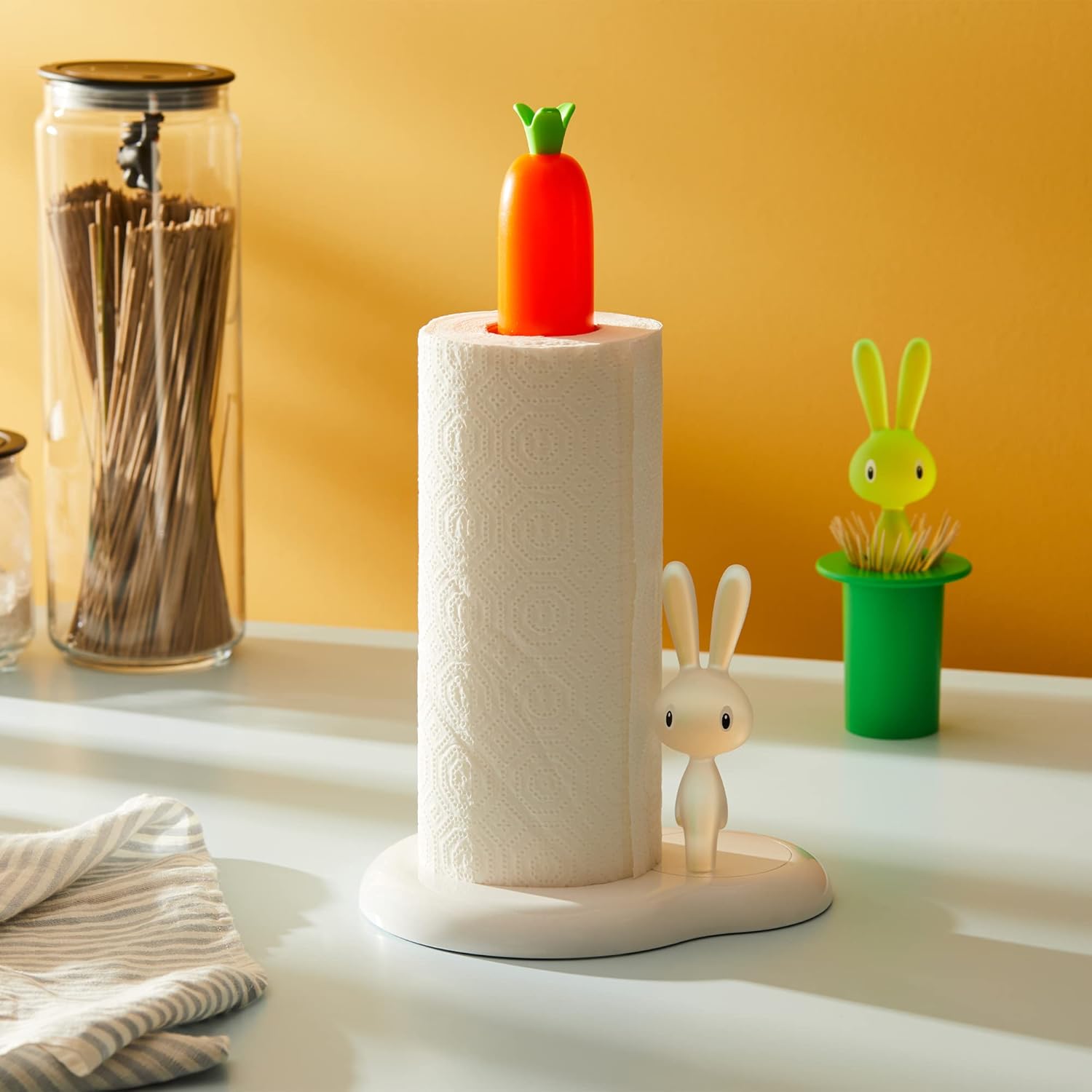 Detalle 1 de Alessi Bunny and Carrot Kitchen Roll Holder Tall, Green