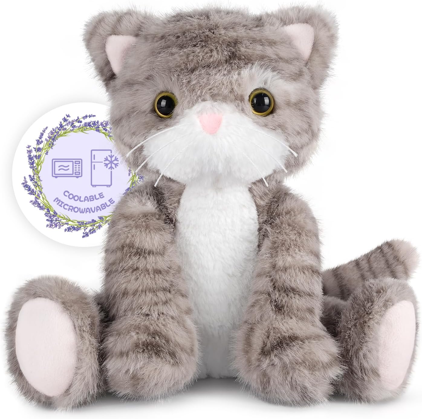 Detalle de SuzziPals Heatable & Coolable Grey Cat Stuffed Animal