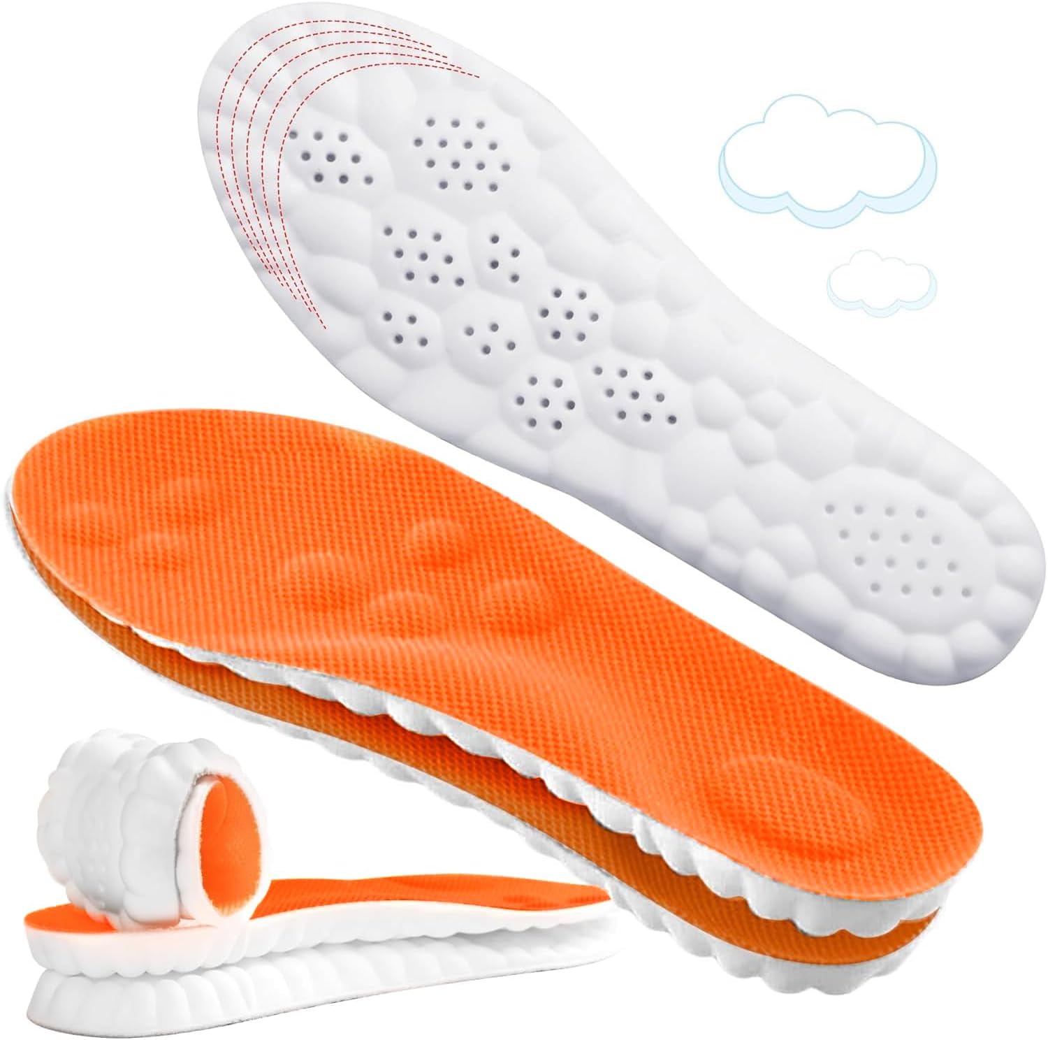 Detalle de ENLOPQ GEN-SOLE-Black-Large Men's Memory Foam Insoles, Trim-to-Fit with Arch Support