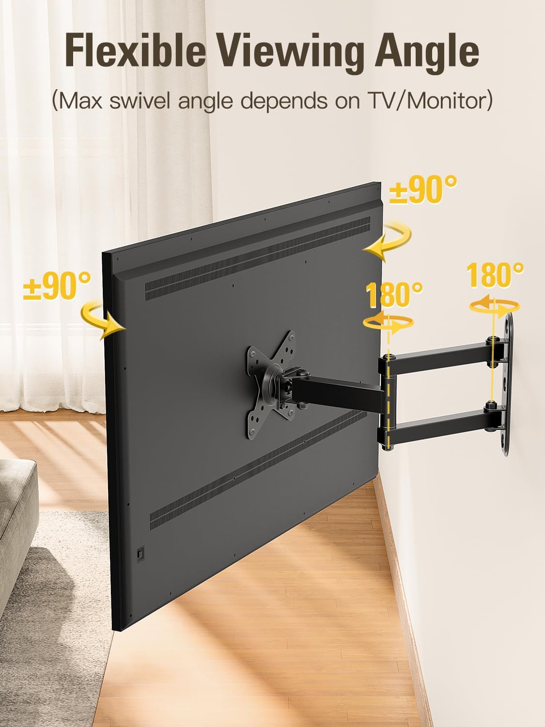 Thumbnail 2 de Mounting Dream MD2463 UL Listed Full Motion TV Wall Mount for 10–26 Inch Displays