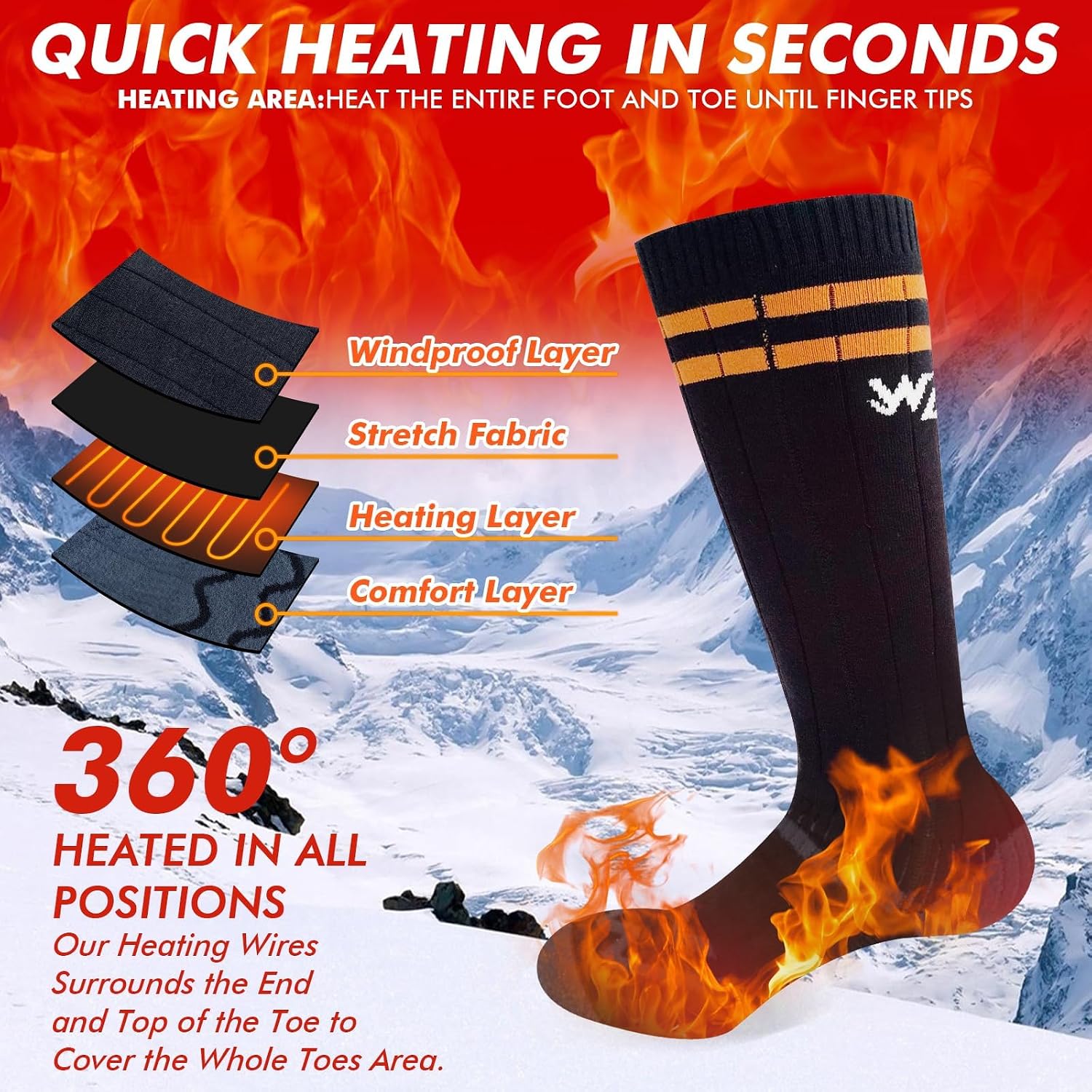 Thumbnail 3 de Beheizte Socken 2025 wiederaufladbar 5000 mAh