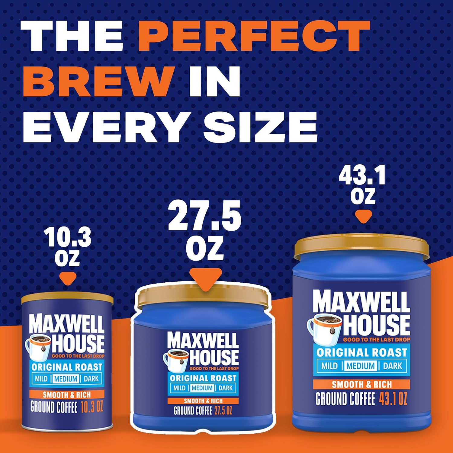 Detalle de Maxwell House Ground Coffee, Original Roast – 27.5 oz Canister