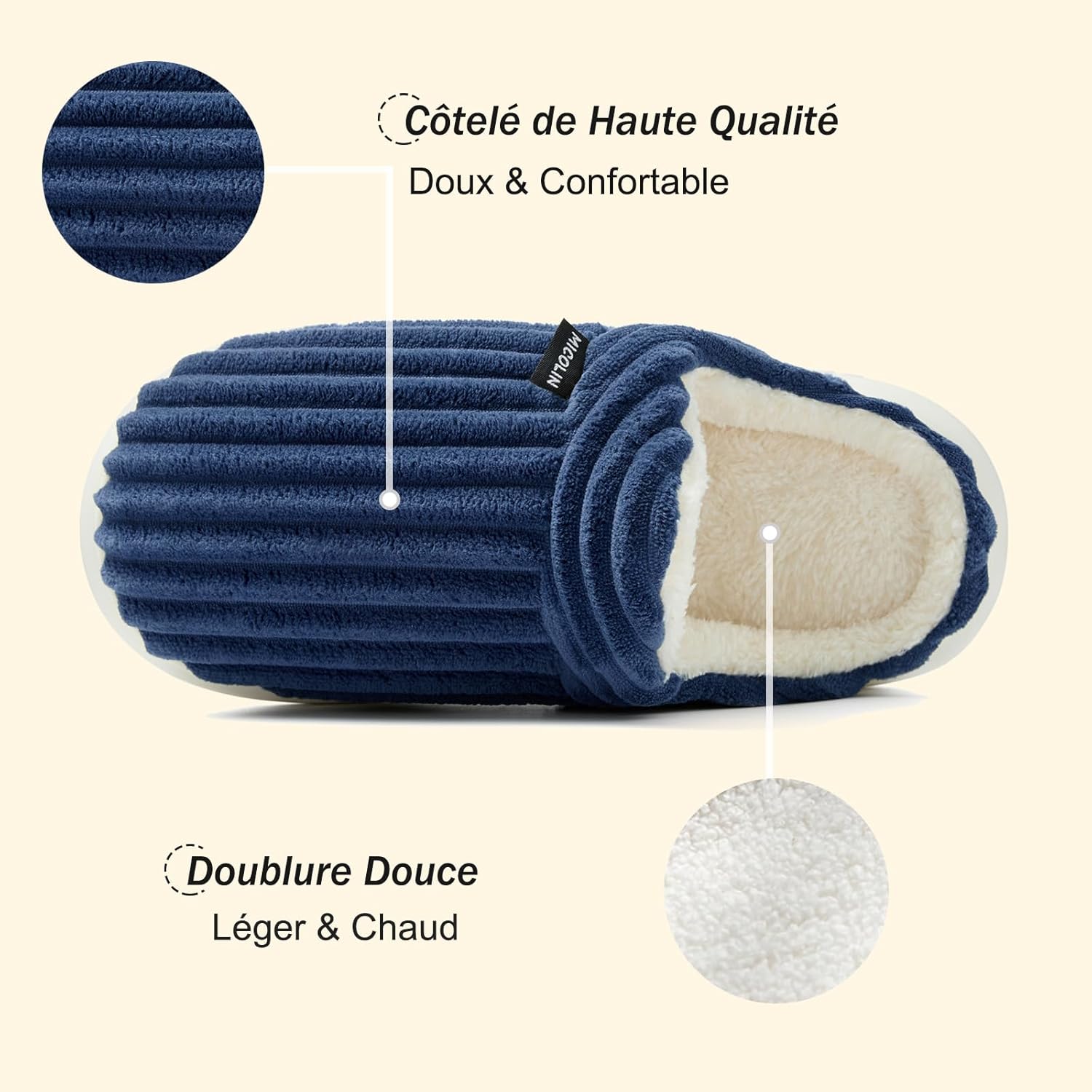 Thumbnail 3 de Donpapa Chaussons d’Hiver pour Femme et Homme — Confort en peluche avec mémoire et semelle antidérapante