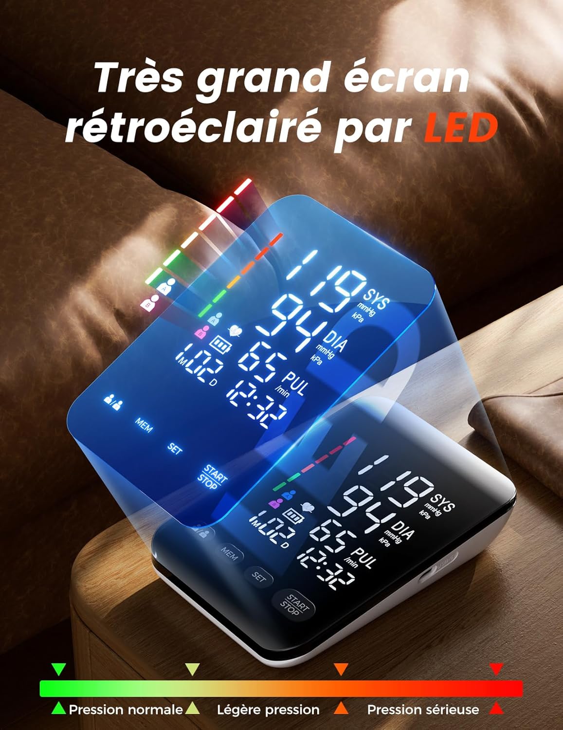 Thumbnail 1 de Tensiomètre bras professionnel avec écran LED HD