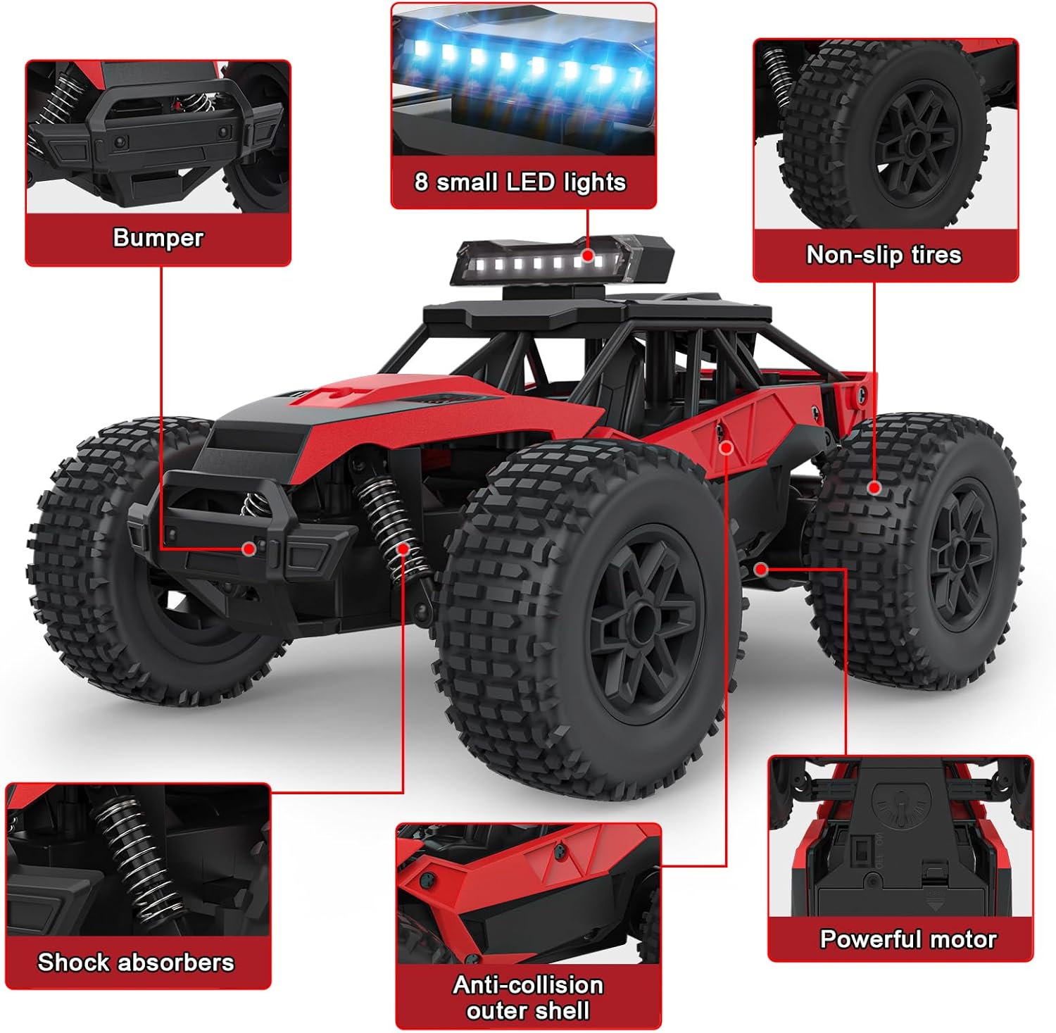 Detalle 2 de Monster Truck RC todoterreno 22 km/h coche teledirigido