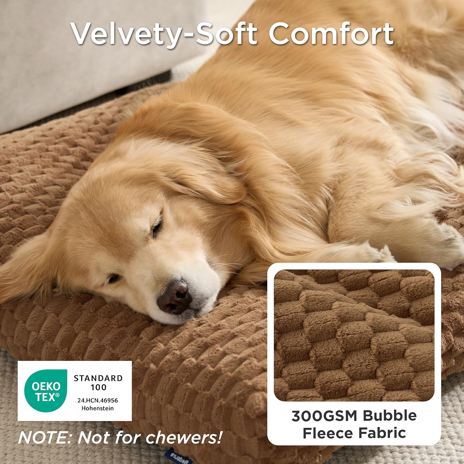Thumbnail 1 de BEDSURE Hundebett XXL Waschbar Caramel Café 119x74x10 cm – weiches, rutschfestes Hundekissen für Große Hunde