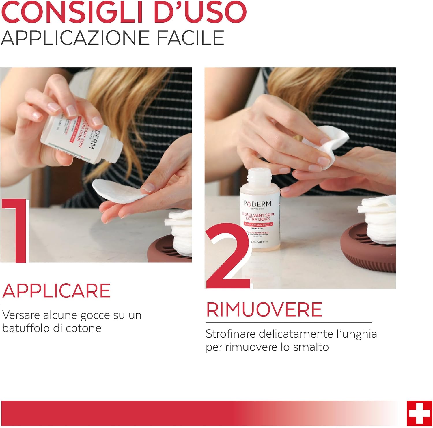 Detalle de PODERM Solvente per unghie extra delicato al tea tree senza acetone (100 ml)