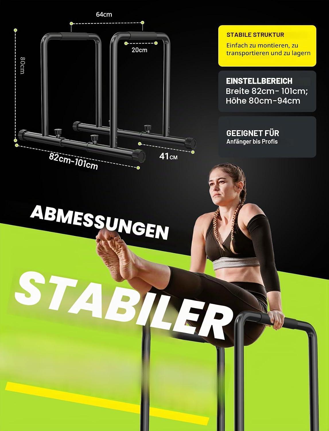 Thumbnail 6 de YOLEO Verstellbare Dip Barren 500 kg 🏋️♀