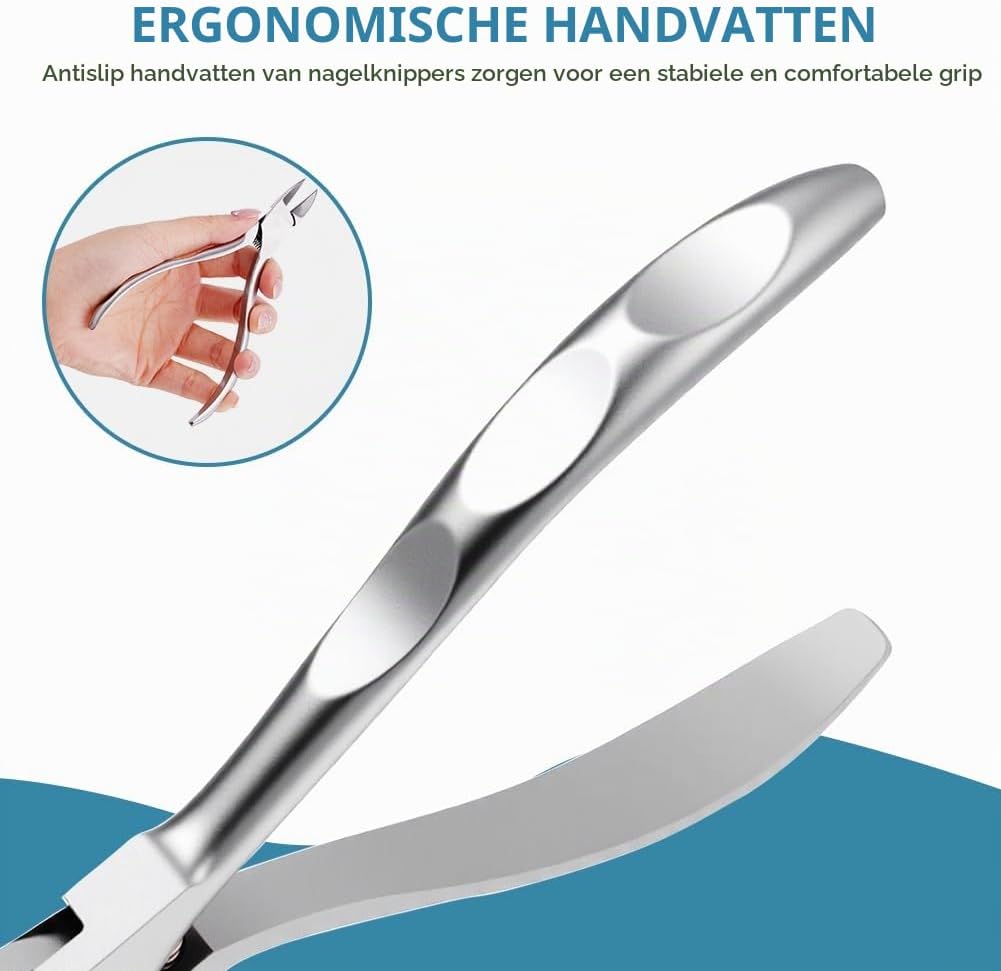 Thumbnail 4 de Beugo 5173061 teennagelknipper van roestvrij staal met holle snijrand