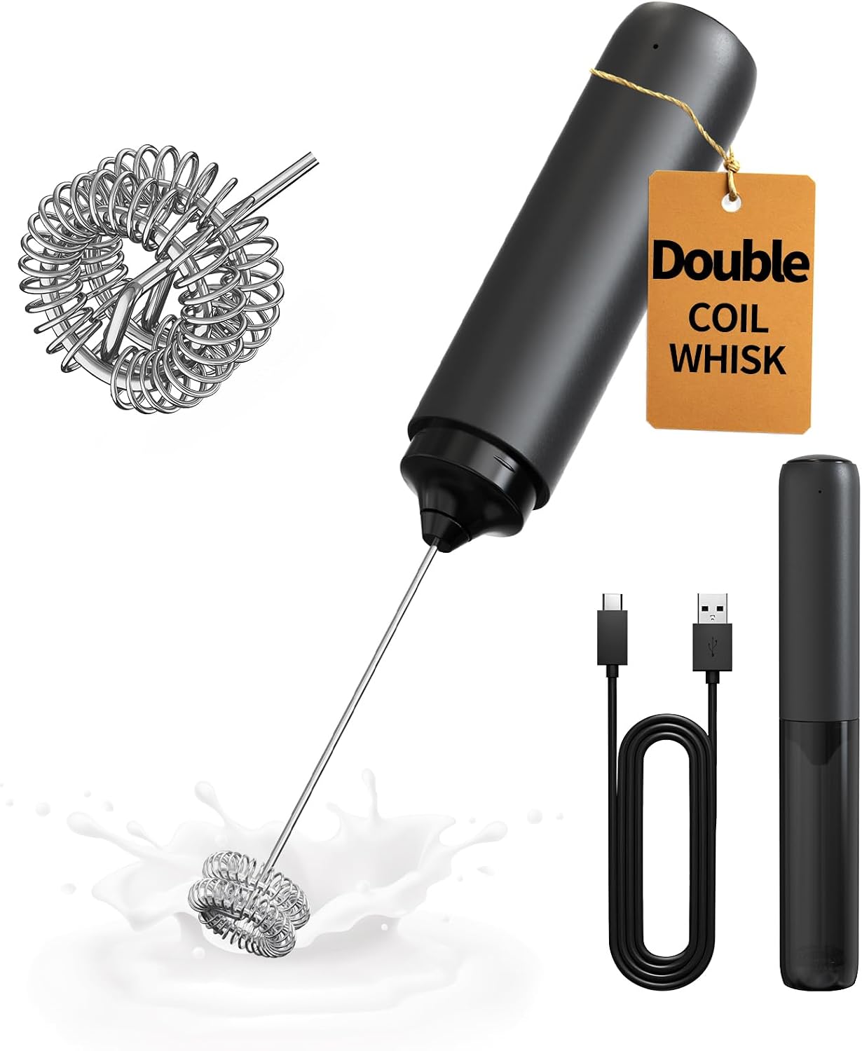 Detalle de CIRCLE JOY Electric Milk Frother — Rechargeable Handheld 🥛