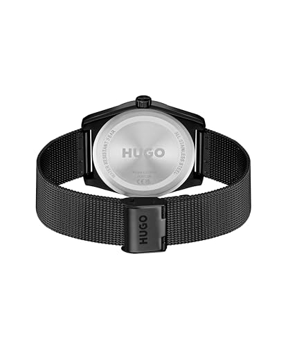 Detalle de HUGO #Ark 1530440, reloj de cuarzo para hombre con brazalete milanés negro