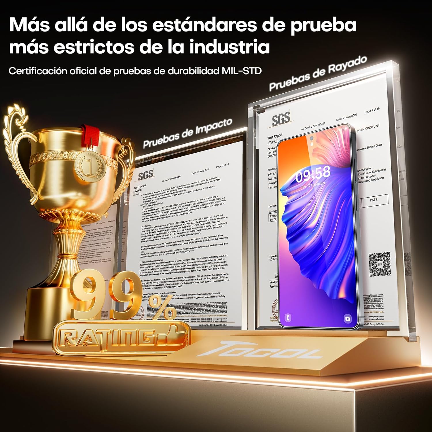 Detalle 1 de TOCOL Protector Pantalla Galaxy S26 Ultra 6,9" 9H