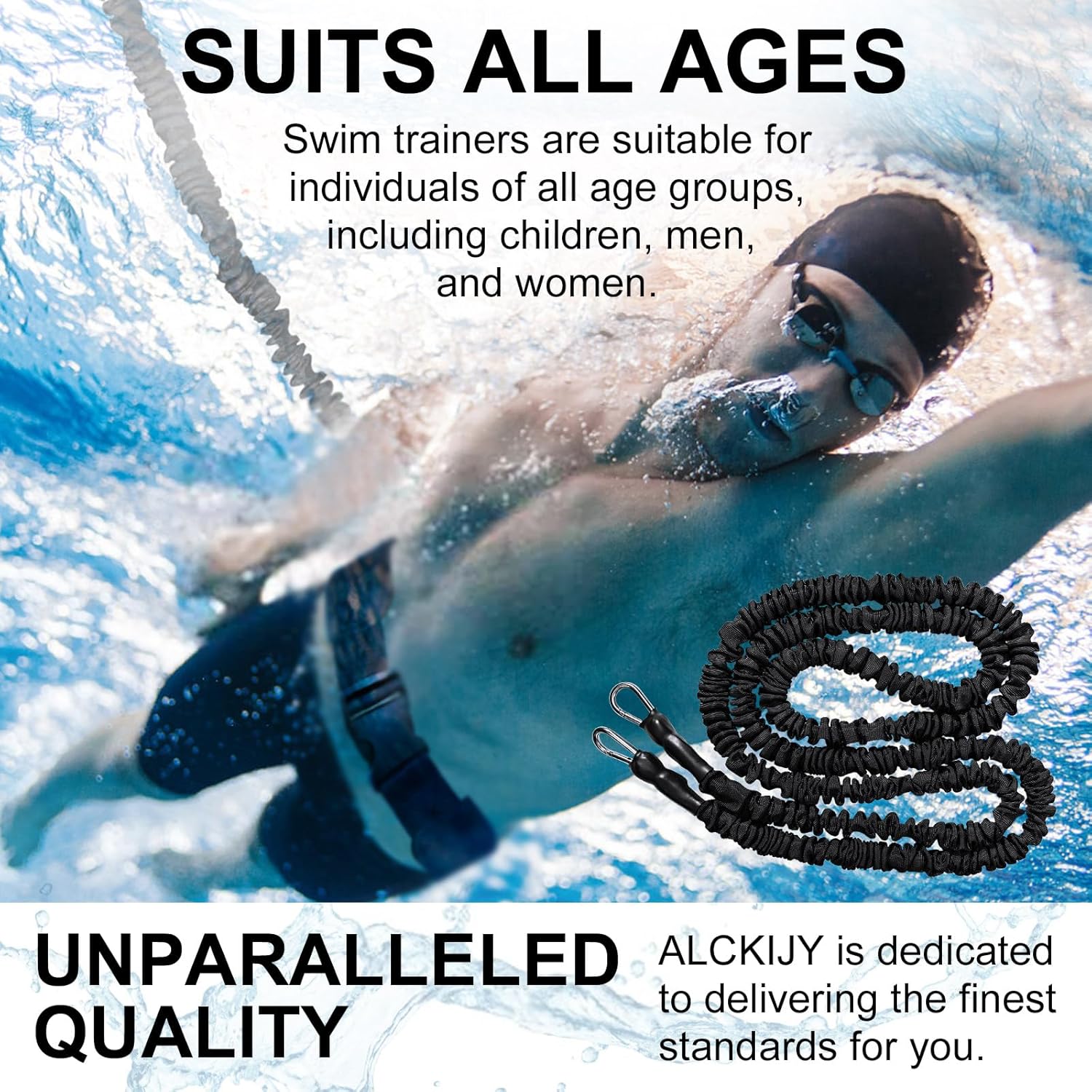 Thumbnail 6 de Schwimmgurt für Pool – Einstellbarer Schwimmwiderstandgürtel (2,5–7,5 m) für Erwachsene und Kinder ab 7 Jahren