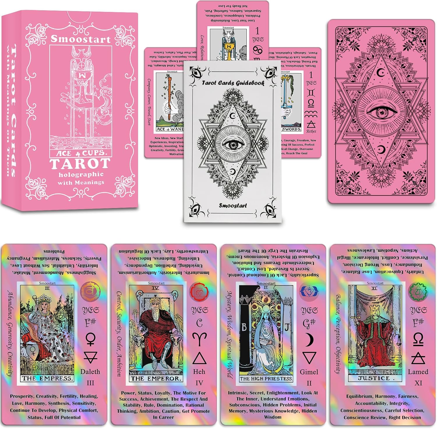 Smoostart Pink Holographic Tarot Cards 78