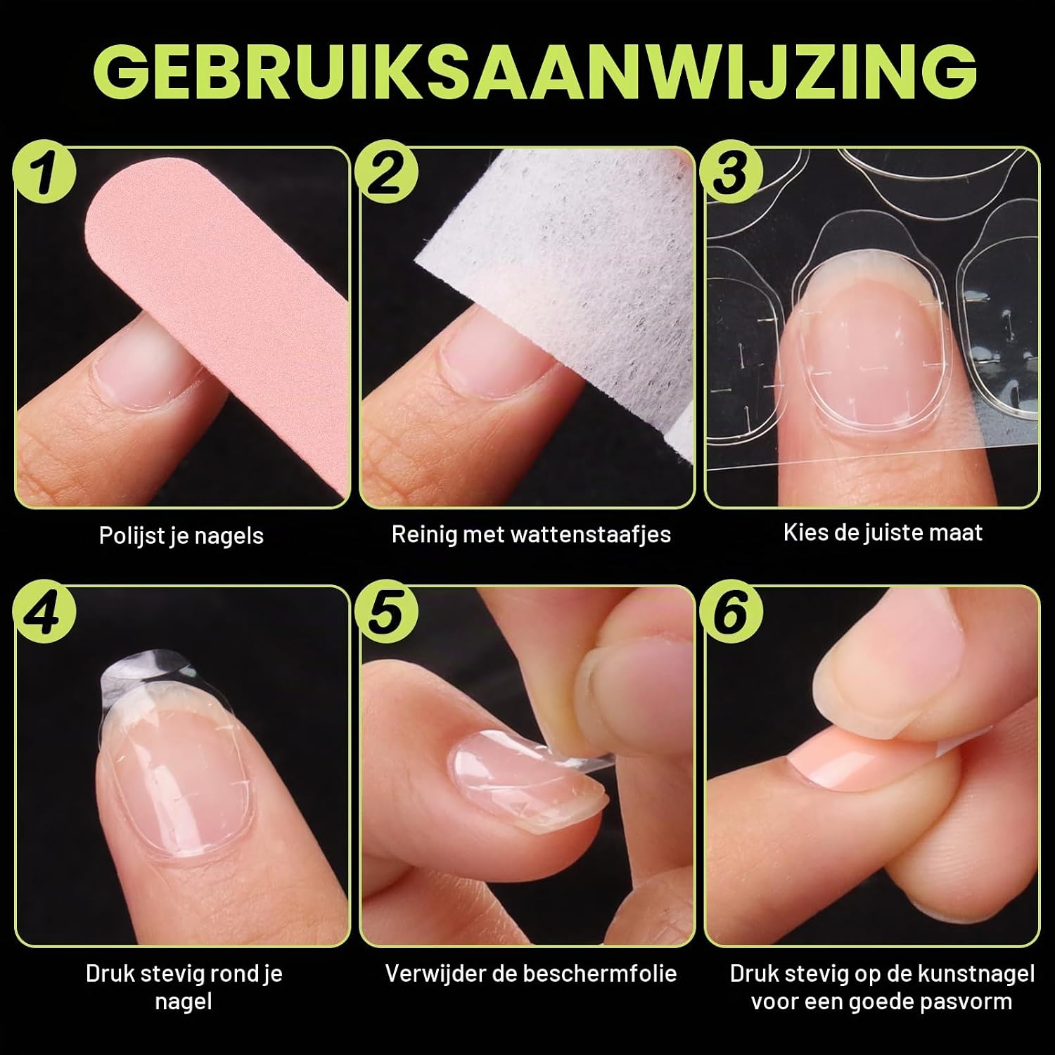 Thumbnail 6 de Yatinkim GDJ nageltabs voor press-on nagels, dubbelzijdig en transparant