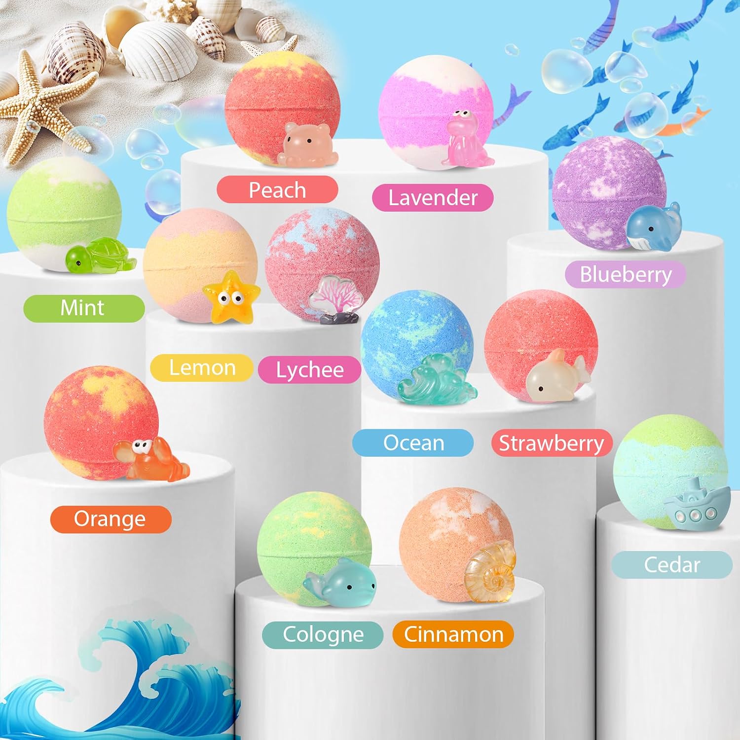 Detalle 2 de Bath Bombs for Kids 12pcs surprise toys
