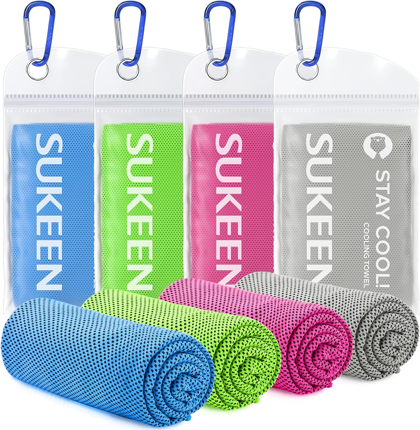 Sukeen Cooling Towels 4 Pack, 40x12 in