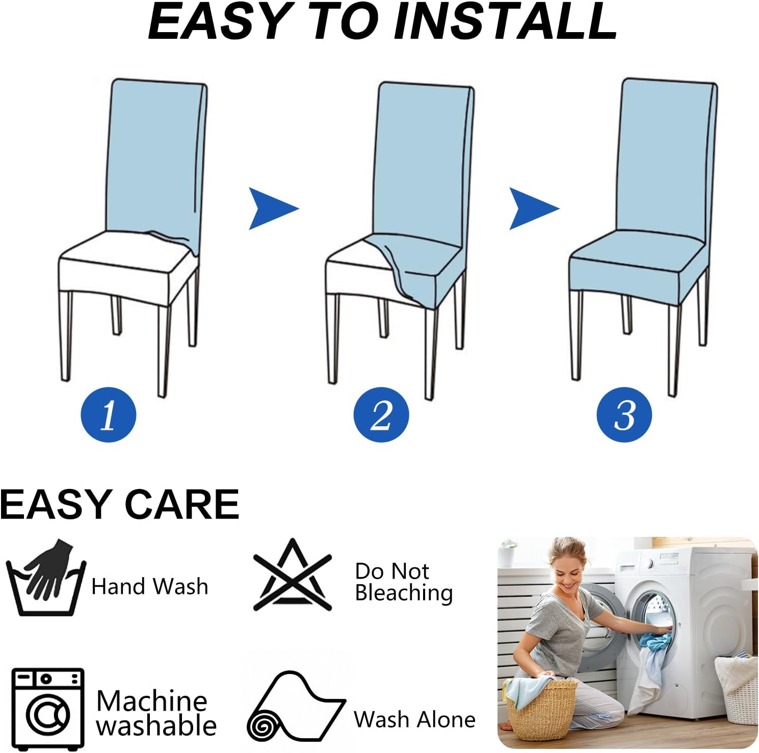 Thumbnail 6 de ZNSAYOTX Dining Chair Slipcovers, 6-Pack