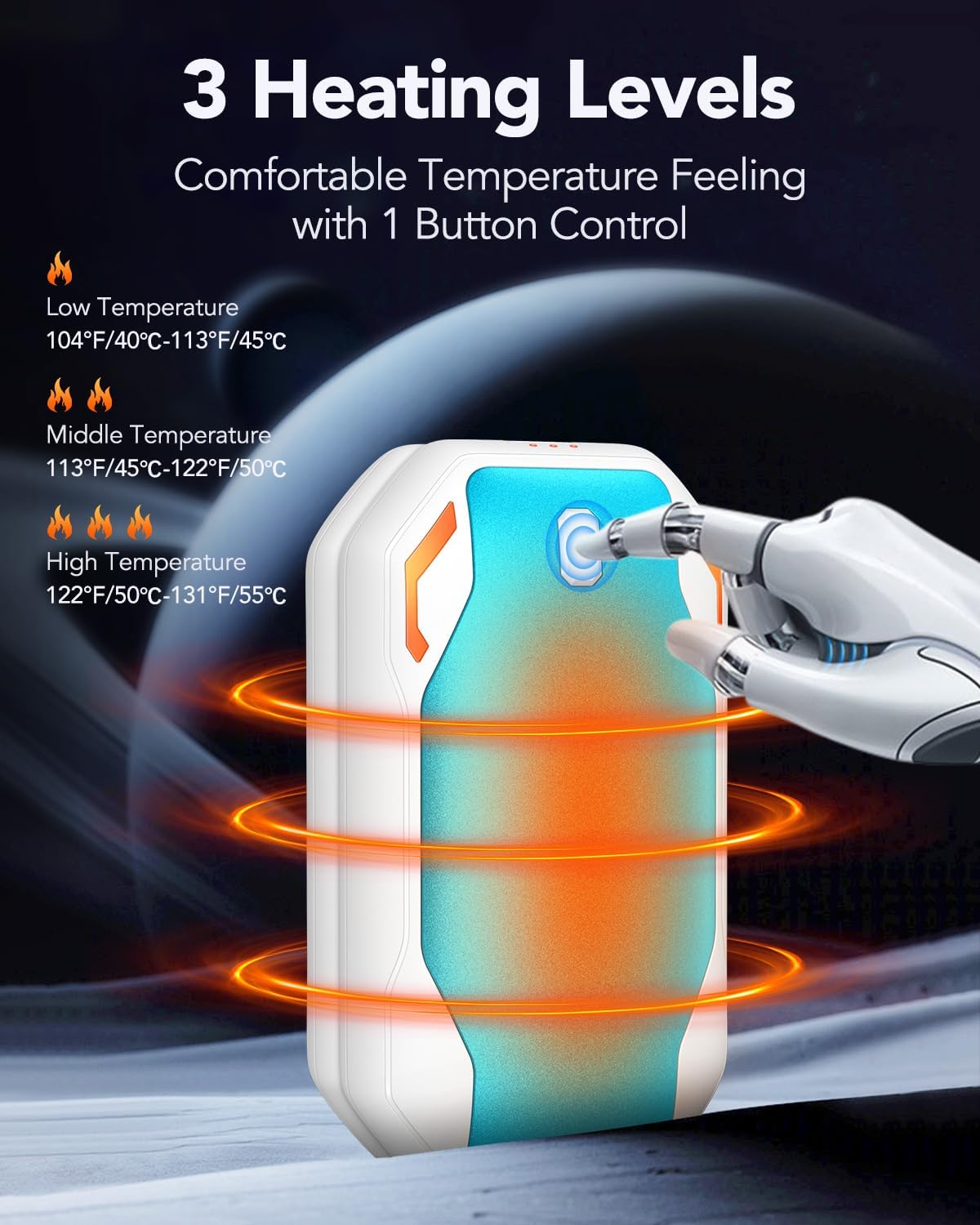 Thumbnail 1 de PHEJIE Rechargeable Hand Warmers 2 Pack: 6000mAh, 3 Heat Modes, USB-C Charging