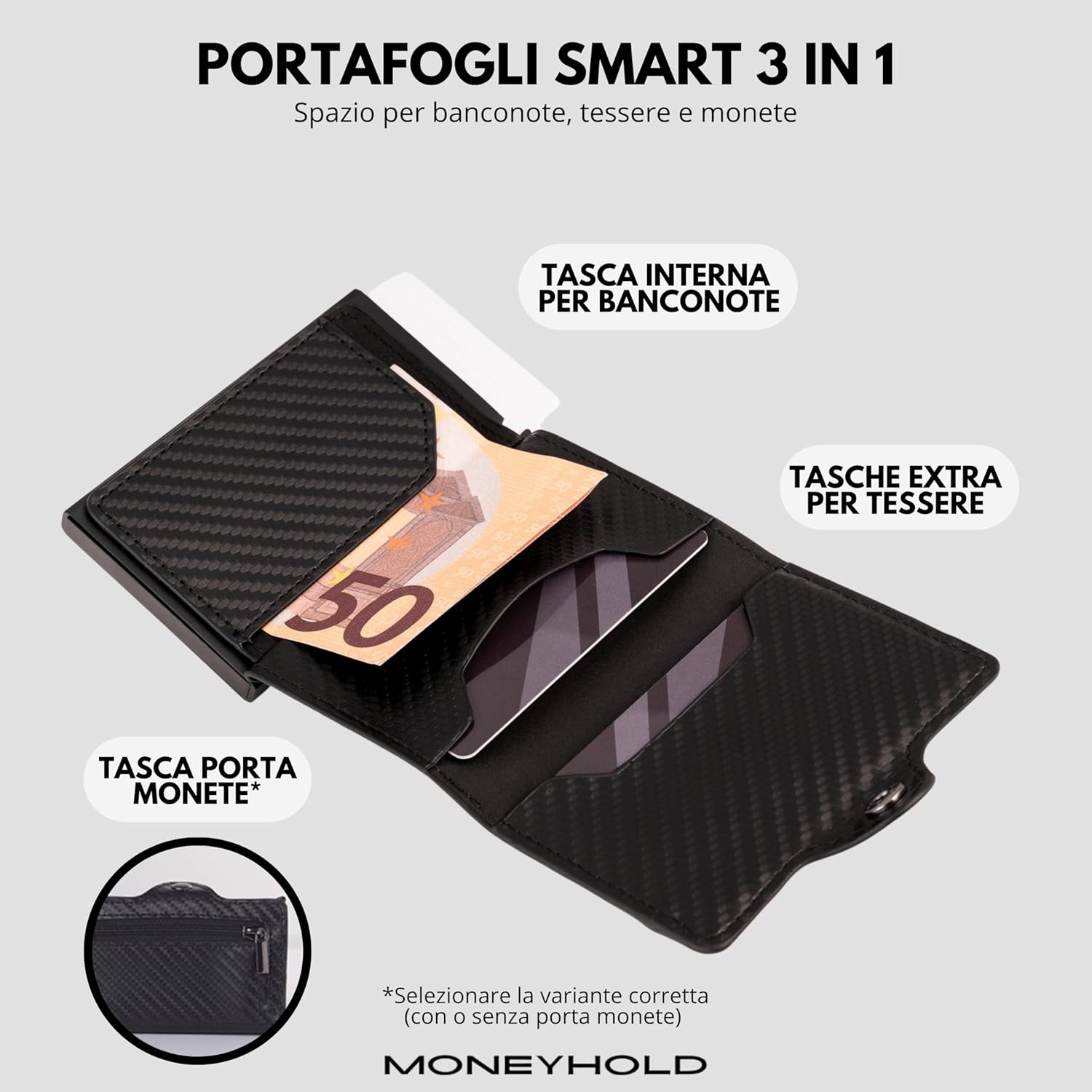 Thumbnail 2 de Moneyhold portafoglio uomo slim RFID