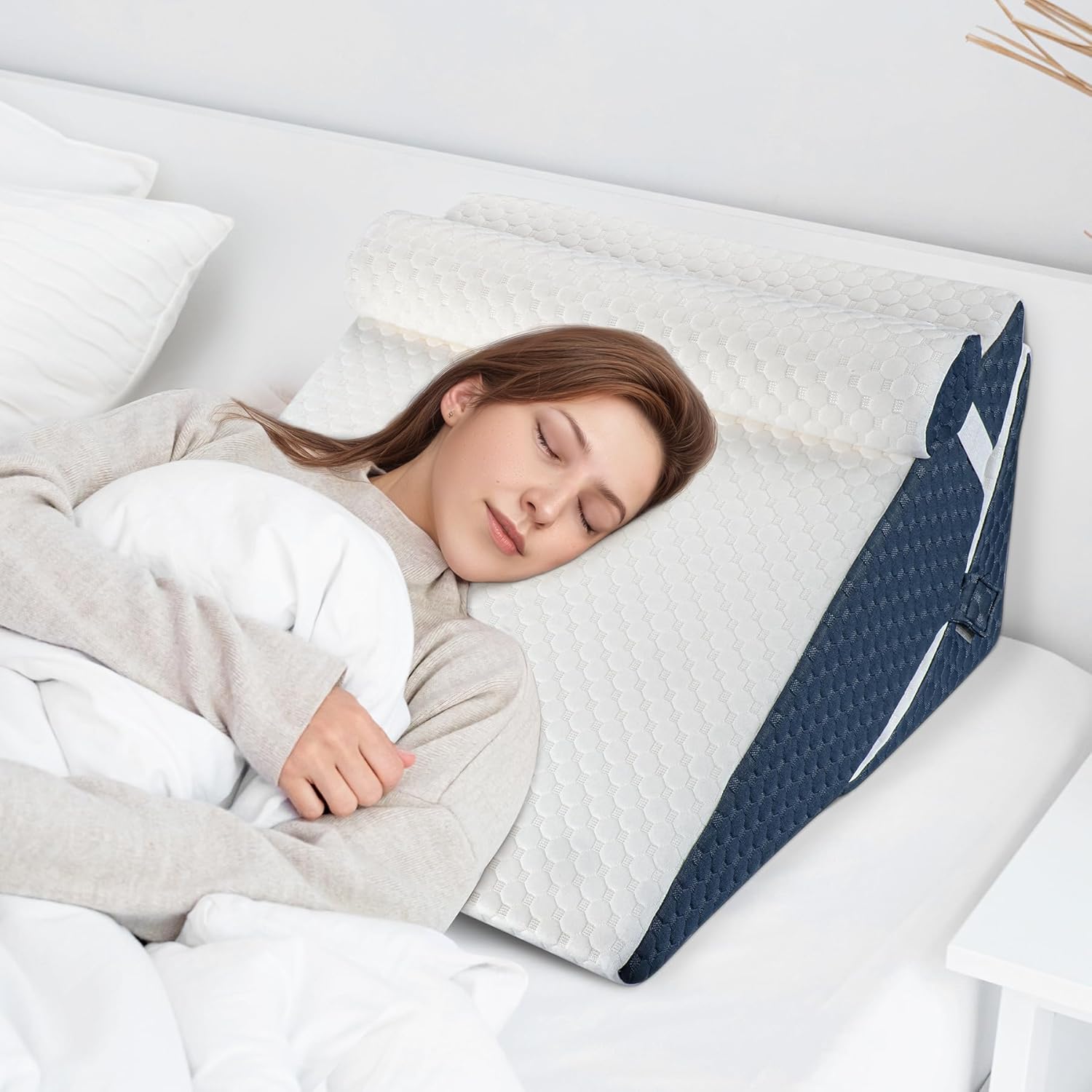 Detalle de WENRENER wedge pillow for sleeping 7 & 12 inch