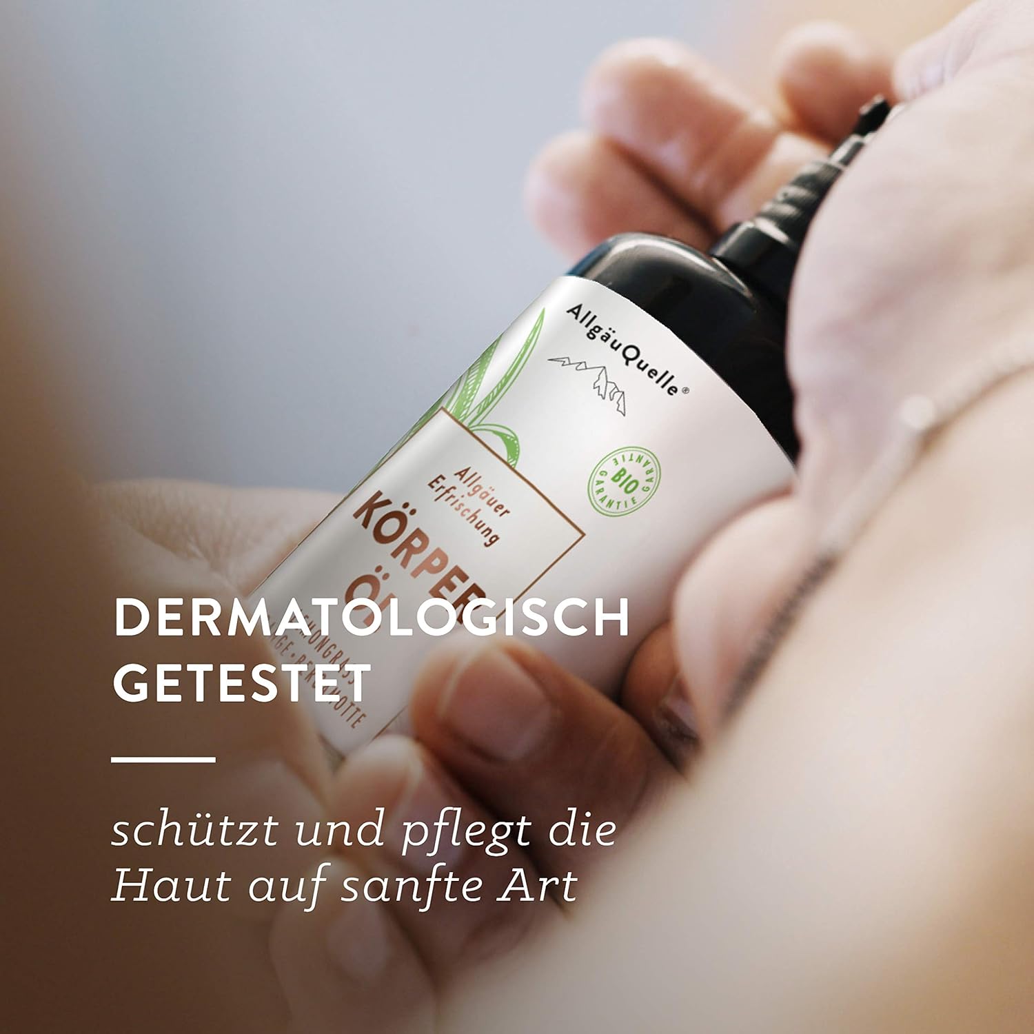 Detalle de AllgäuQuelle® BIO Körperöl „Allgäuer Erfrischung“ (100 ml) mit naturreinen ätherischen Ölen