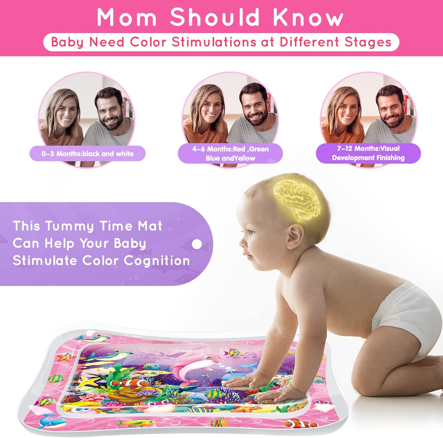 Thumbnail 3 de Infinno tappetino d’acqua per bambini 3-6-9 mesi con animali marini luminosi