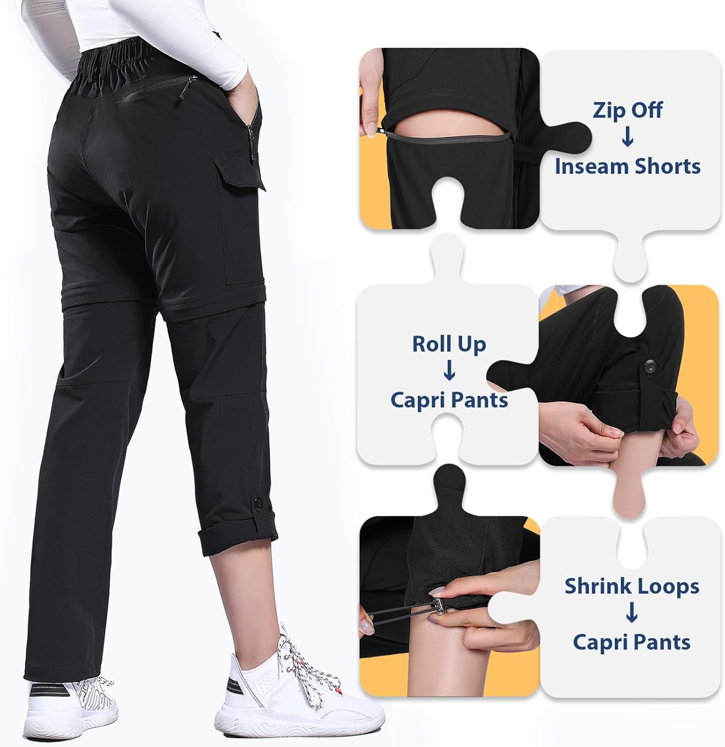 Thumbnail 2 de Hiauspor Damen Zip-Off-Wanderhose atmungsaktiv & schnell trocknend – Stretch Outdoorhose mit abnehmbaren Beinen