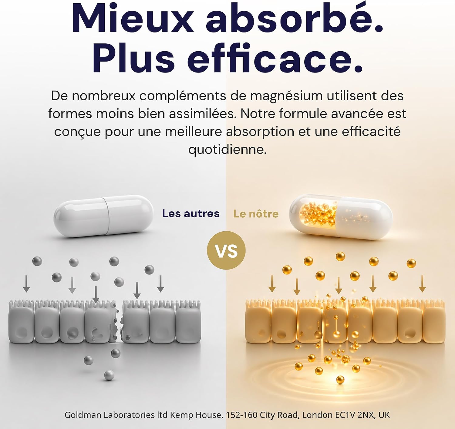 Thumbnail 1 de Magnésium liposomal Goldman Laboratories – Complexe breveté (90 capsules) à libération lente