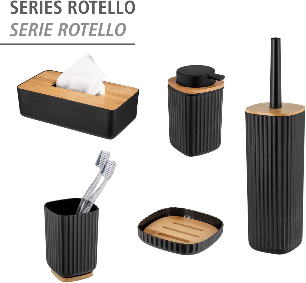Thumbnail 4 de WENKO Rotello Caja para toallitas con tapa de bambú