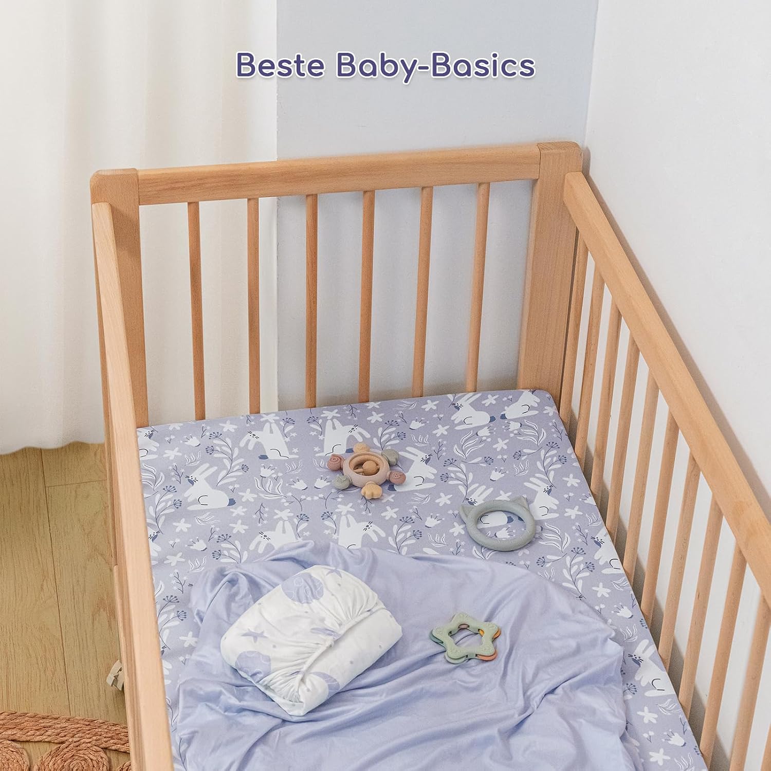 Detalle 2 de Yukkidds Spannbettlaken 60x120 cm im 3er-Pack – Baby‑Weiche Microfaser, atmungsaktiv, pflegeleicht, rundum gummiert