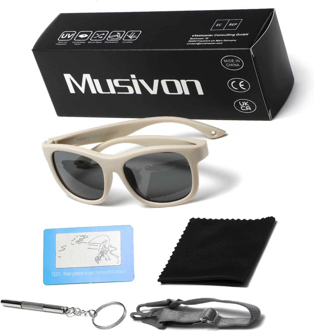 Detalle 1 de Musivon Kinder Sonnenbrille UV400, ab 6 Monaten