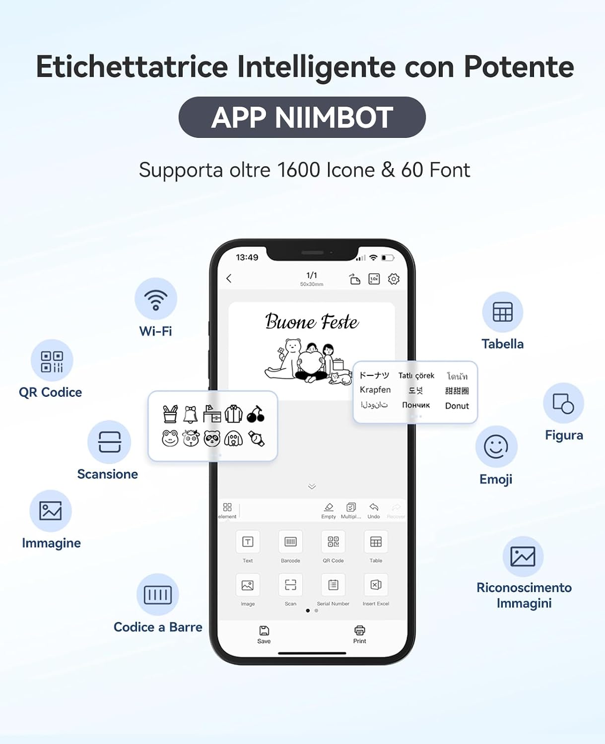 Thumbnail 4 de NIIMBOT B1 etichettatrice Bluetooth con 3 rotoli