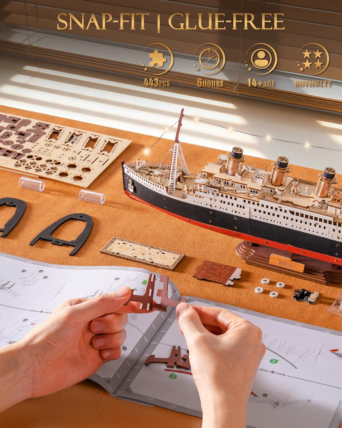 Thumbnail 4 de Rolife Titanic 3D puzzle model 433 pieces