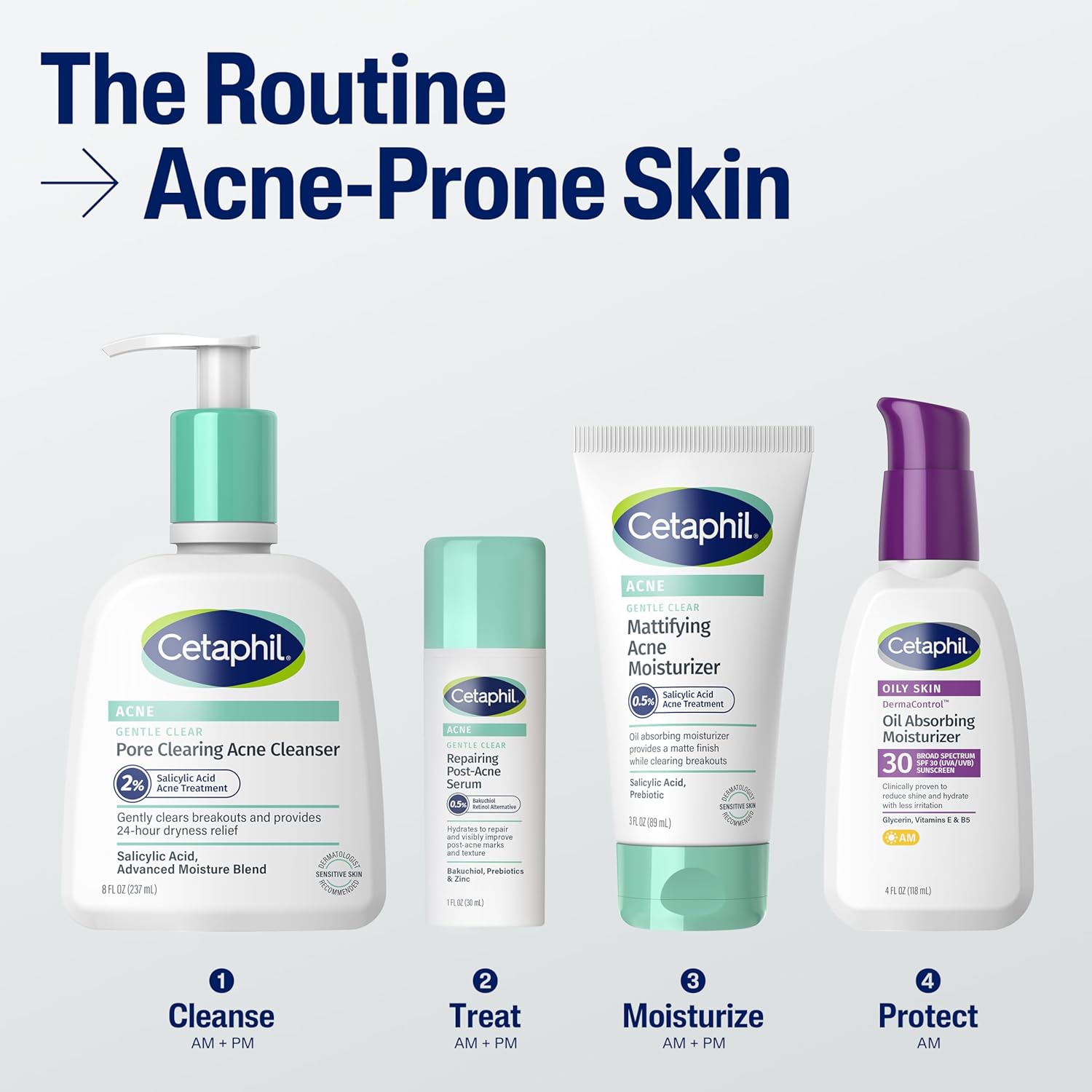 Thumbnail 6 de Cetaphil Face Moisturizer Gentle Clear Mattifying Acne Moisturizer with 0.5% Salicylic Acid (3 oz)