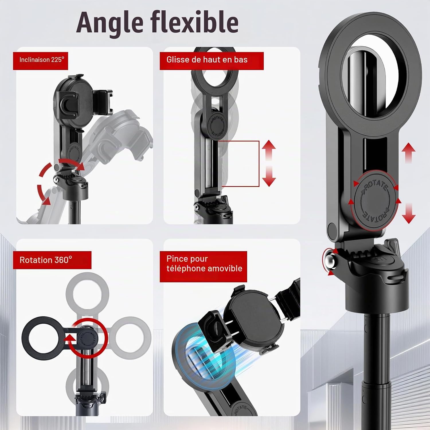 Thumbnail 3 de Jaxiyun Selfie Stick: magnetisch 4-in-1 mini-statief met bluetooth-afstandsbediening