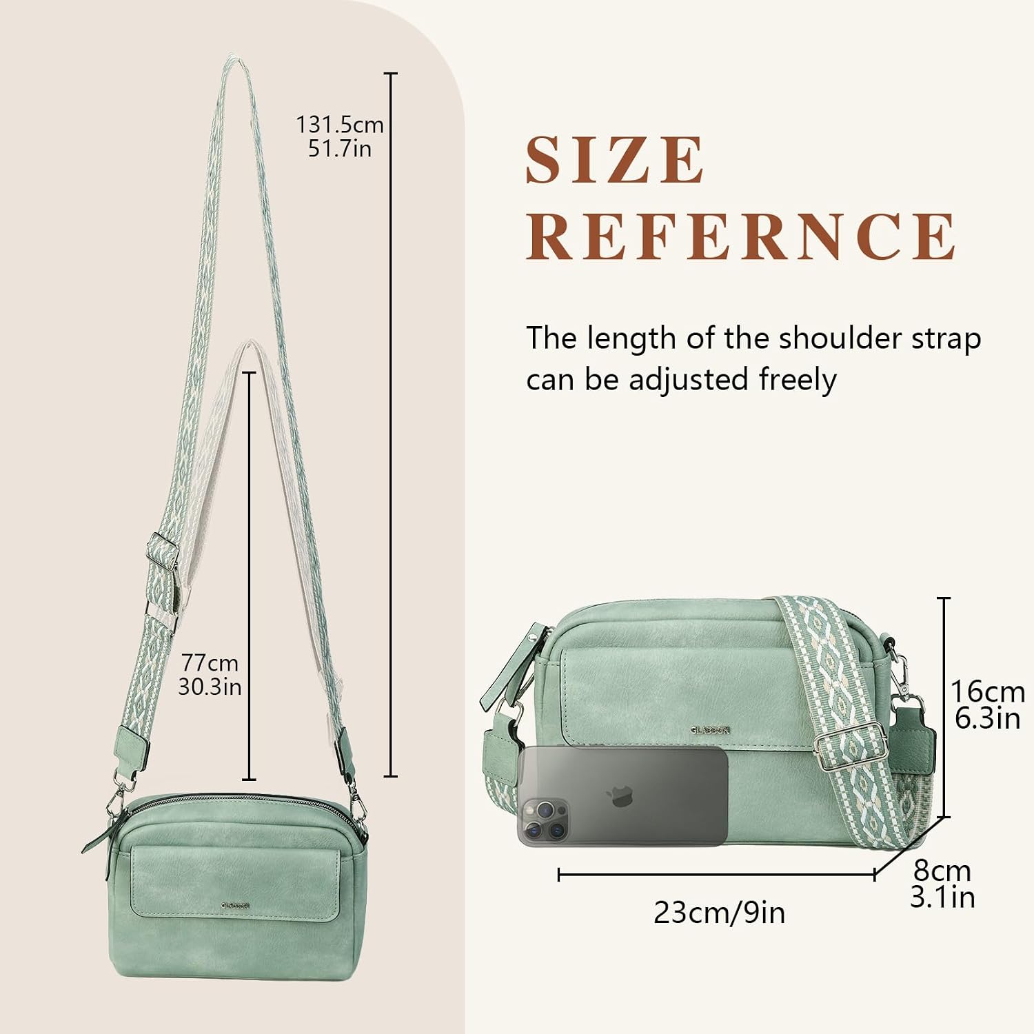 Thumbnail 5 de Gladdon sac bandoulière femme en cuir PU imperméable, petit format avec bandoulière amovible