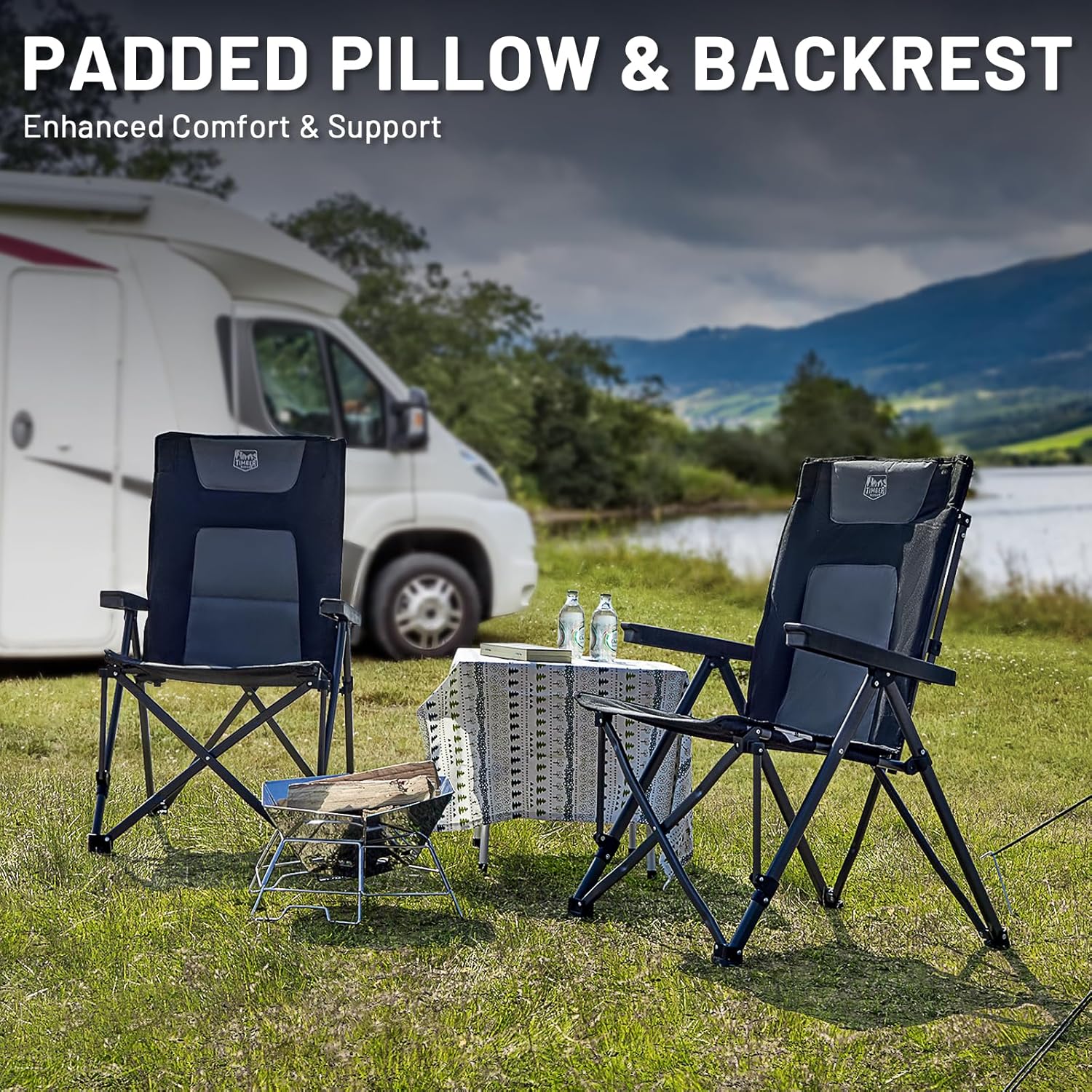 Thumbnail 5 de TIMBER RIDGE Heavy Duty Folding Camping Chair 260kg