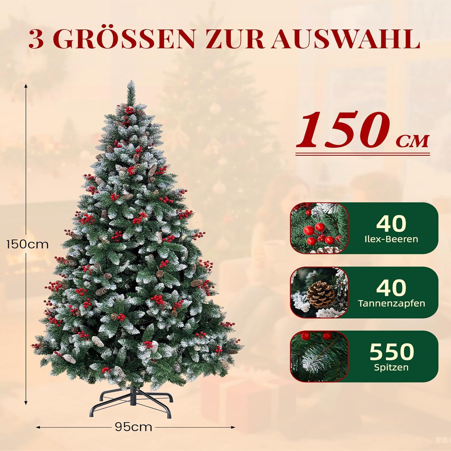 Thumbnail 4 de YOUDENOVA Sapin de Noël 150 cm 🎄