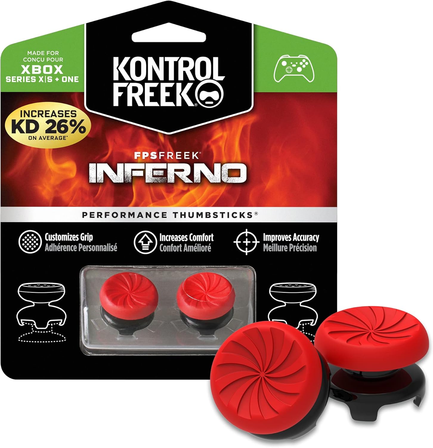 Thumbnail 5 de KontrolFreek FPS Freek Inferno Grips : 2 rehausseurs de joystick pour manette PS5/PS4